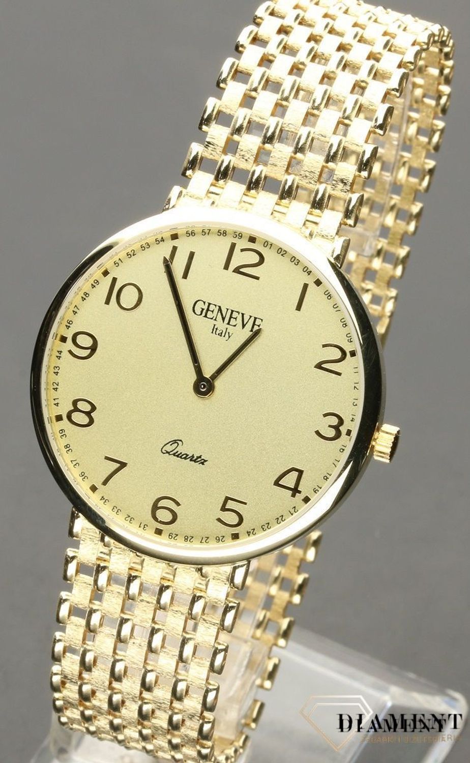 Złoty zegarek damski na bransolecie Geneve 0018D AU 585. Zegarek złoty damski ze złota 585 próba. Zegarek damski ze złota próba 585 o klasycznym wyglądzie na złotej bransolecie. Najwyższa jakość złota. Inwestuj w zło.jpg